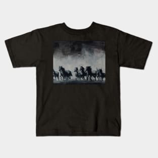 Raging - Horse Painting Kids T-Shirt